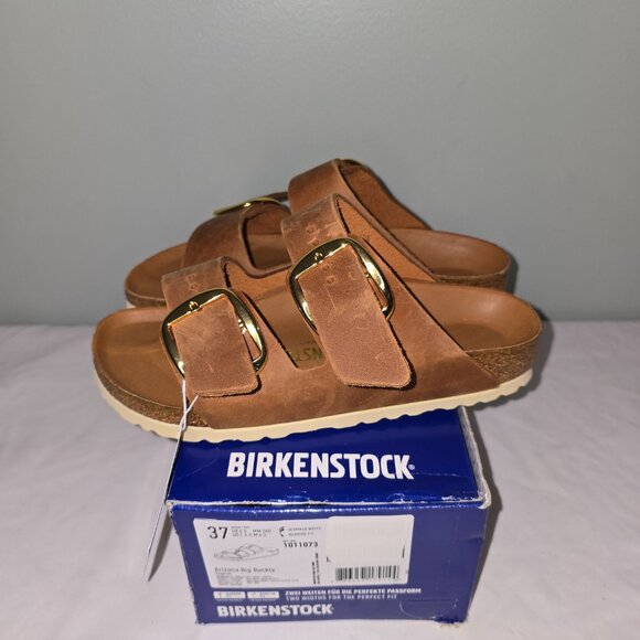 Birkenstock Arizona Big Buckle Cognac Oiled Leather, US W6/M4, New in Box - Picture 6 of 12